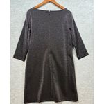 Lands' End Petite Black Sparkle Ponte Jersey Shift Dress 12P Holiday Party Photo 5