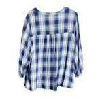 Wrangler Tunic Top Womens XXL Blue Plaid Long Sleeve Boho Country Western Casual Photo 2