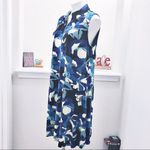 Nine West Shirt Dress Printed Trapeze Mini, Blue Black Multi Size 14 NEW Photo 6