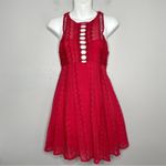 Free People Dress Womens Size 2 Cherry Red Crochet Mini Holiday Date Valentines Photo 1