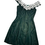 Jessica McClintock Gunne Sax Lace Trim Velvet V-Neck Dress Green Size 3/4 Photo 0