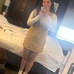 Cider  Tweed Yellow Overall Dress Photo 0