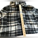 ZARA Women's M Plaid Crop Jacket Black & White with Hood Photo 7