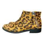 TIME AND TRU LEOPARD ANIMAL PRINT TWO ZIP ANKLE BOOT BOOTIES WOMEN'S SIZE 8 Tan Photo 1