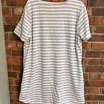 Serra NWT  Aldi women’s striped fleece lined t-shirt dress gray/white XL Photo 3