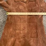 Mizzi Vintage 80s Suede Duster Trench Whipstitch Brown Leather Coat Jacket Photo 9