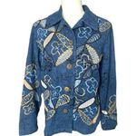 Coldwater Creek Vintage Embroidered Denim Jean Floral Jacket Small Boho Festival Photo 0