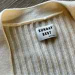 Sunday Best Aritizia | Merino Wool Cream Ribbed Crop Cardigan Size L Photo 3