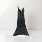 VICI Black silky satin slip dress long size small adjustable ruffles party event Photo 1