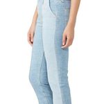 AG Adriano Goldschmied AG The Isabella Two Tone Light Wash Paneled Jeans High Waisted Ankle Crop sz 31 Photo 2