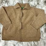 United Colors Of Benetton Oatmeal Wool Knit Sweater Cozy Cabincore Woodsy Fall Photo 1