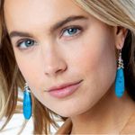 Brighton Neptune’s Rings Turquoise Howlite Earrings NWT Photo 1