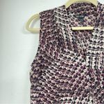 Nic+Zoe Purple Black Abstract Print Blouse Womens S Sleeveless Classic Preppy Photo 3