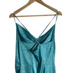 Slate + Willow Aqua Blue Printed Cowl Neck Slip Midi Dress Size Medium Photo 14