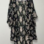 Mudd Black Floral Flowing Cover Shawl Medium Lightweight Cottagecore Frarmcore Photo 0