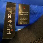 Fun & Flirt 3/20🦋 Royal Blue High Low Top with Sequin Shoulders Size Large Photo 3