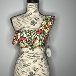 Lost + Wander (S) "Lush Adventure" Floral Ruffle One Shoulder Bikini Swim Top Photo 8