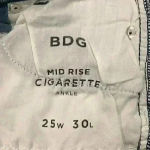 BDG Urban outfitters  blue corduroy mid rise cigarette ankle jeans in size 25 Photo 5