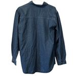Keren Hart Denim Shirt Women Size Small Embroidered‎ Long Sleeve Safari Read Blue Photo 1