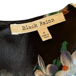 Black Rainn Floral Print Mini Dress Women's M Black Blouson Mesh Flowy Casual Photo 4