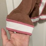 Bob Mackie  Tan & Pink Y2K Cropped 3/4 Sleeve Open Cardigan Sweater Photo 4