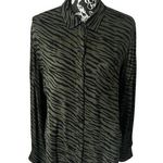 Rails  Hunter Olive Animal Stripe Flannel Soft Shirt Top Long Sleeve Medium Photo 0