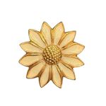Vintage Sunflower Brooch Pin Cream Ivory Gold Flower Pin Costume Jewelry Photo 0