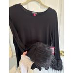 Vince Camuto NWT Black Faux Fur Cuff Long Sleeve Top Size 1X Mob Wife Goth Photo 1