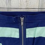 Gap Nautical Mini Skirt Womens 2 Blue Green Cotton Stripe Zip Back Pocket Photo 4
