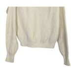 J.Crew  Wool Blend Cable Knit Relaxed Fit Long Sleeve Crew Neck Sweater XS Cream Photo 5