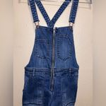 American Eagle Outfitters Blue Denim Zip Down Short Overalls Juniors Size Medium Photo 1