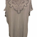 Lane Bryant  gray knit tee black beading 18/20‎ Photo 0