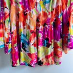 Floral and ivy bright multicolored floral print tunic top bell sleeves size XL Red Photo 2