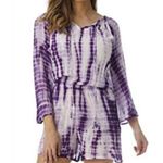 Riviera Sun Romper Purple White Tie Dye Gauzy Lightweight Small NWT New with Tag Photo 3