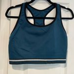 Members Mark Size XXL Teal Blue Black Ribbed Seamless Open Racerback Sports Bra Photo 0