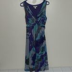 Jonathan Martin Multicolored Abstract Watercolor Print Sleeveless Dress Size 14 Photo 14