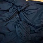 Torn By Ronny Kobo Black strapless maxi dress with ruffled flower detail. Size small. Photo 2