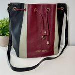 Armani Jeans Colorblock Bucket Shoulder Bag EUC Red Photo 0