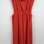 New York & Company Coral Stretch Wide Leg Jumpsuit M Casual Career Vacation Orange Size M Photo 2