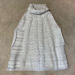Caslon  Grey Turtleneck Cable Knit Sweater Pancho Vest One Size Photo 0