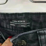 ZARA  Black Washed High Waisted‎ Red Velvet Stripe Jeans Size 4 Photo 10