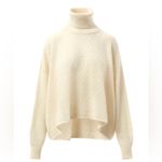 Chloé Pointelle Wool Alpaca Silk Turtleneck Sweater Iconic Milk Cream Size Small Photo 12