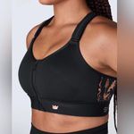Shefit Flex Zipper Front Velcro Adjustable Metallic Splatter Sports Bra NEW Black Size XS Photo 0
