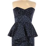 Bardot Polka Dot Printed Midnight Blue Peplum Dress Cocktail Dress Photo 12