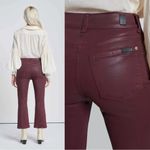 7 For All Mankind 7FAM • High Waist Slim Kick in Coated Ruby Rust crop flare maroon burgundy ankle Photo 10