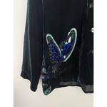Chico's Teal Crushed Velvet Butterfly Silk Blend Jacket Whimsigoth Fairy Artsy Photo 3