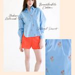 Never A Wallflower Oversized top blue Rose Jacquard NWOT Size XS Photo 1