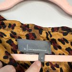 Anthropologie BY  Leopard Print Romper Size Medium Short Sleeve Satiny Playsuit Photo 3