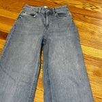 H&M Women Light Wash Wide Leg Raw Hem Denim Jeans Size 0 Photo 1