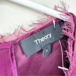 Theory NEW Luxe Mini Corset Satin Dress Womens 0 Plum 3/4 Sleeves Photo 4